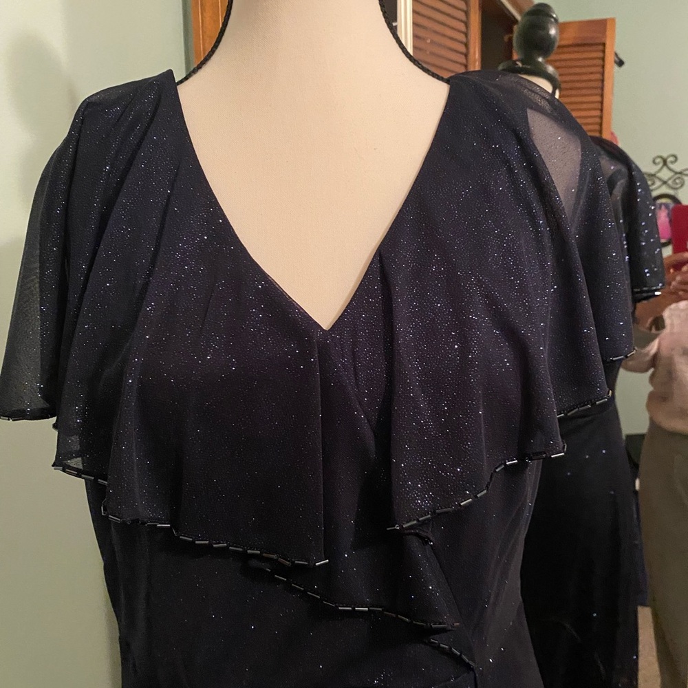 Navy blue sparkle with beading Gown